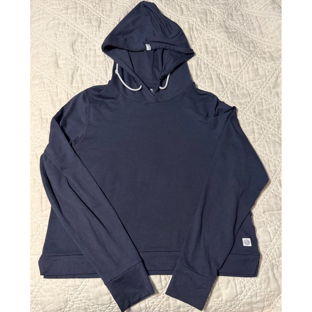 Rhoback Womens Navy Blue Performance Hoodie Pullover Stretch Size Medium